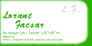 lorant facsar business card